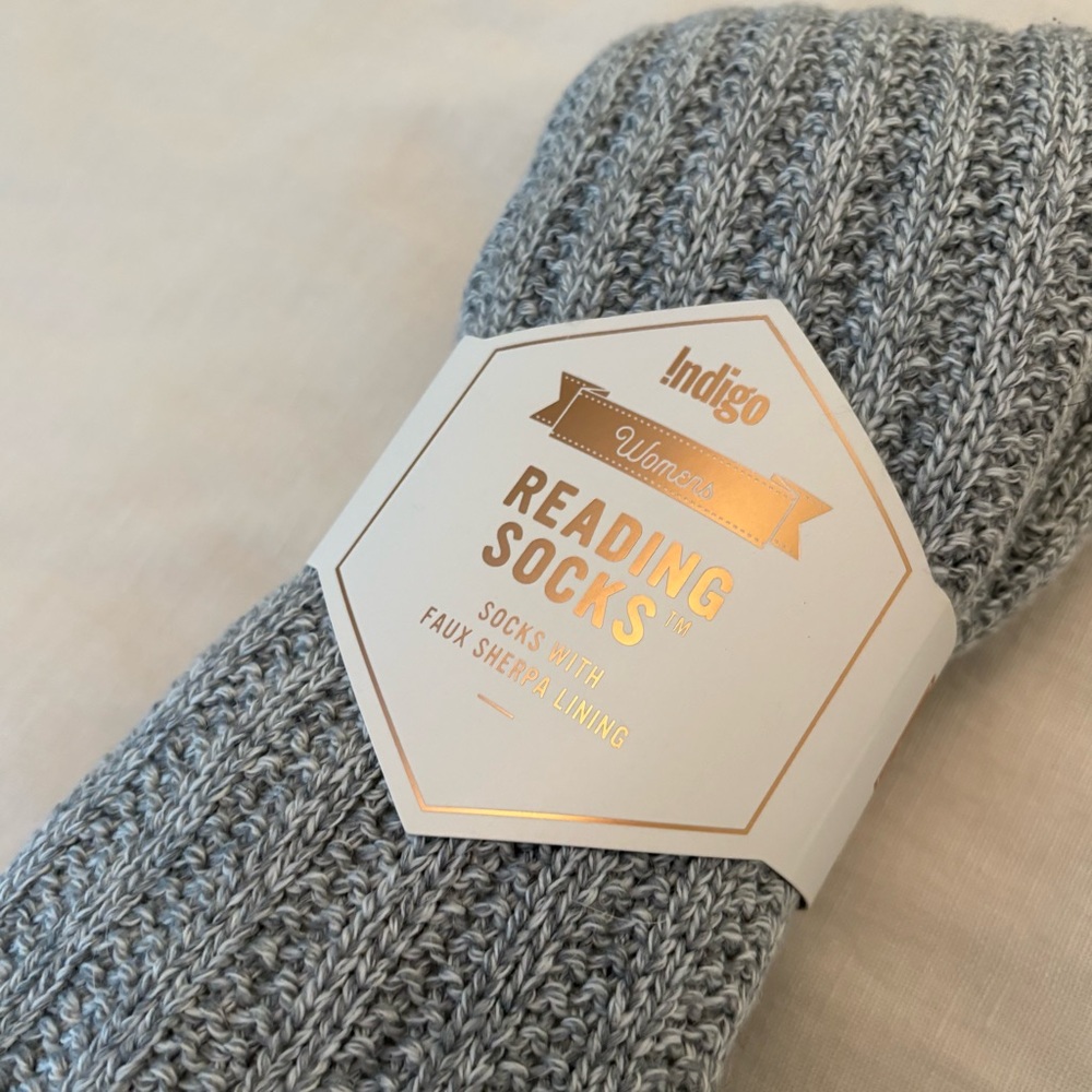 Indigo Gray Reading Socks
